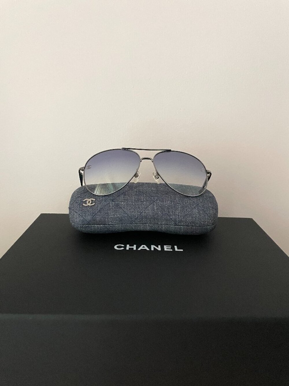 CHANEL Titanium Aviator Pilot Sunglasses Frames